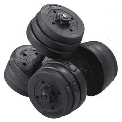 44 lb Adjustable Dumbbell Weight Set Body Building Training Home Dumbbell, Black