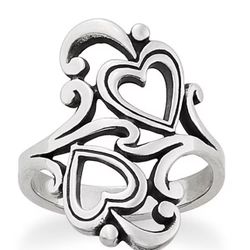 James Avery Swirls and Scrolls Hearts Ring size 5 1/2