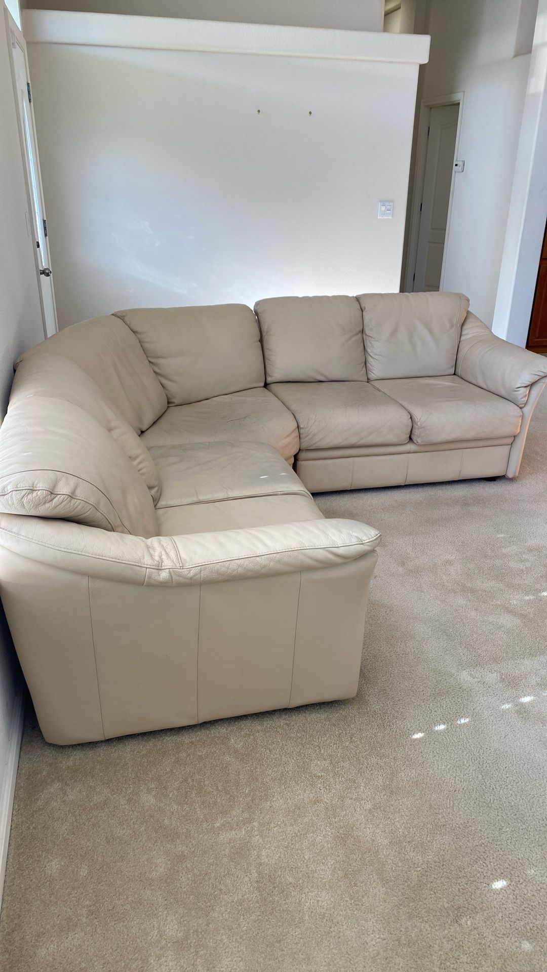 Leather 3 Sectional Corner Couch 