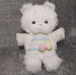 Vintage rainbow striped bear plushie/plush/Stuffed Animal