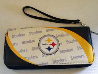Pittsburgh Steelers Wristlet Wallet, Curve Zip