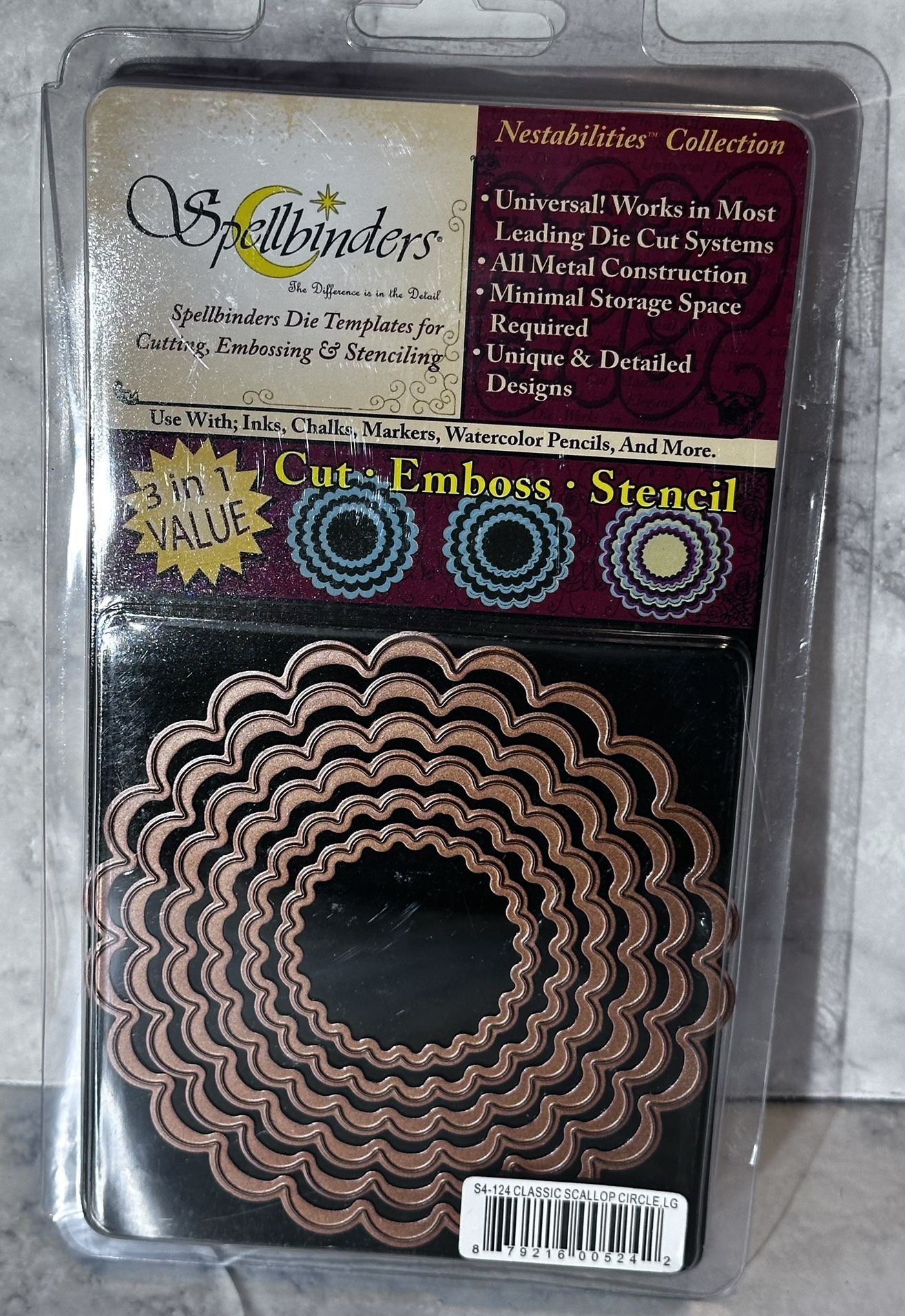 Spellbinders Nestabilities Classic Scalloped Circles Large Die Cut Set S4-124