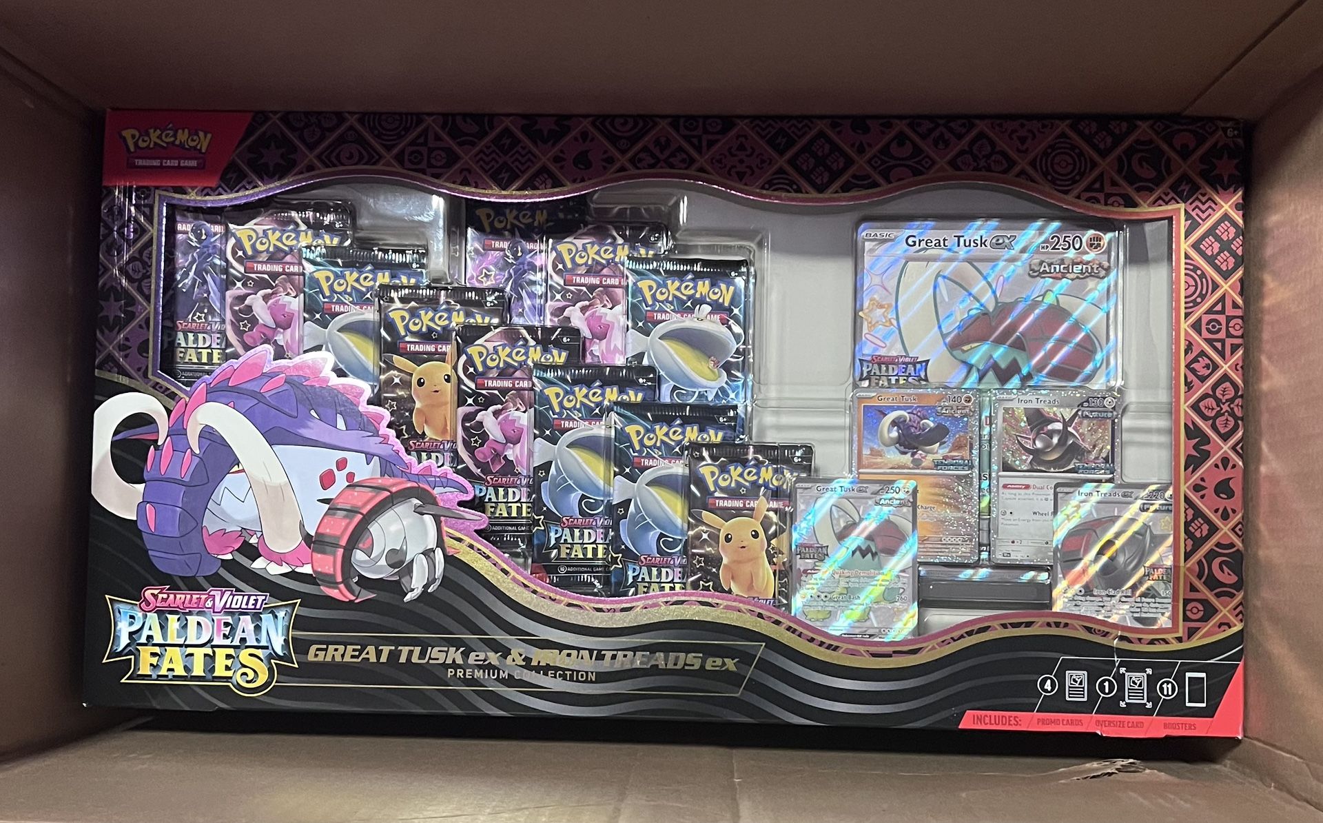 Paldean Fates Great Tusk Ex And Iron Treads Ex Premium Collection