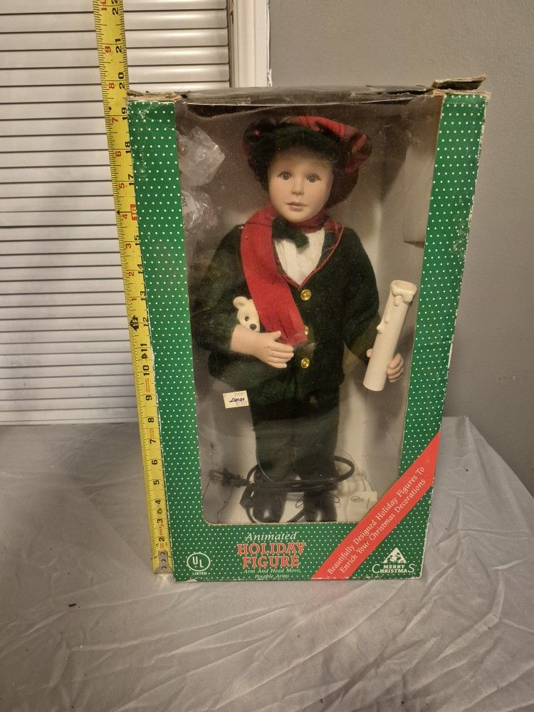 Christmas caroling boy
