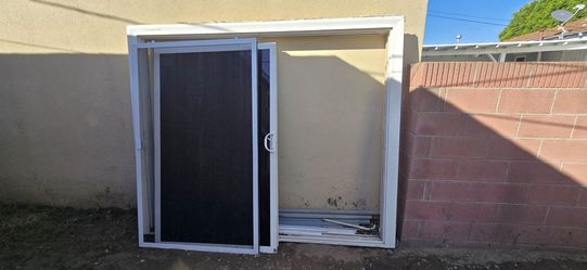 White Sliding Patio Door with Screen