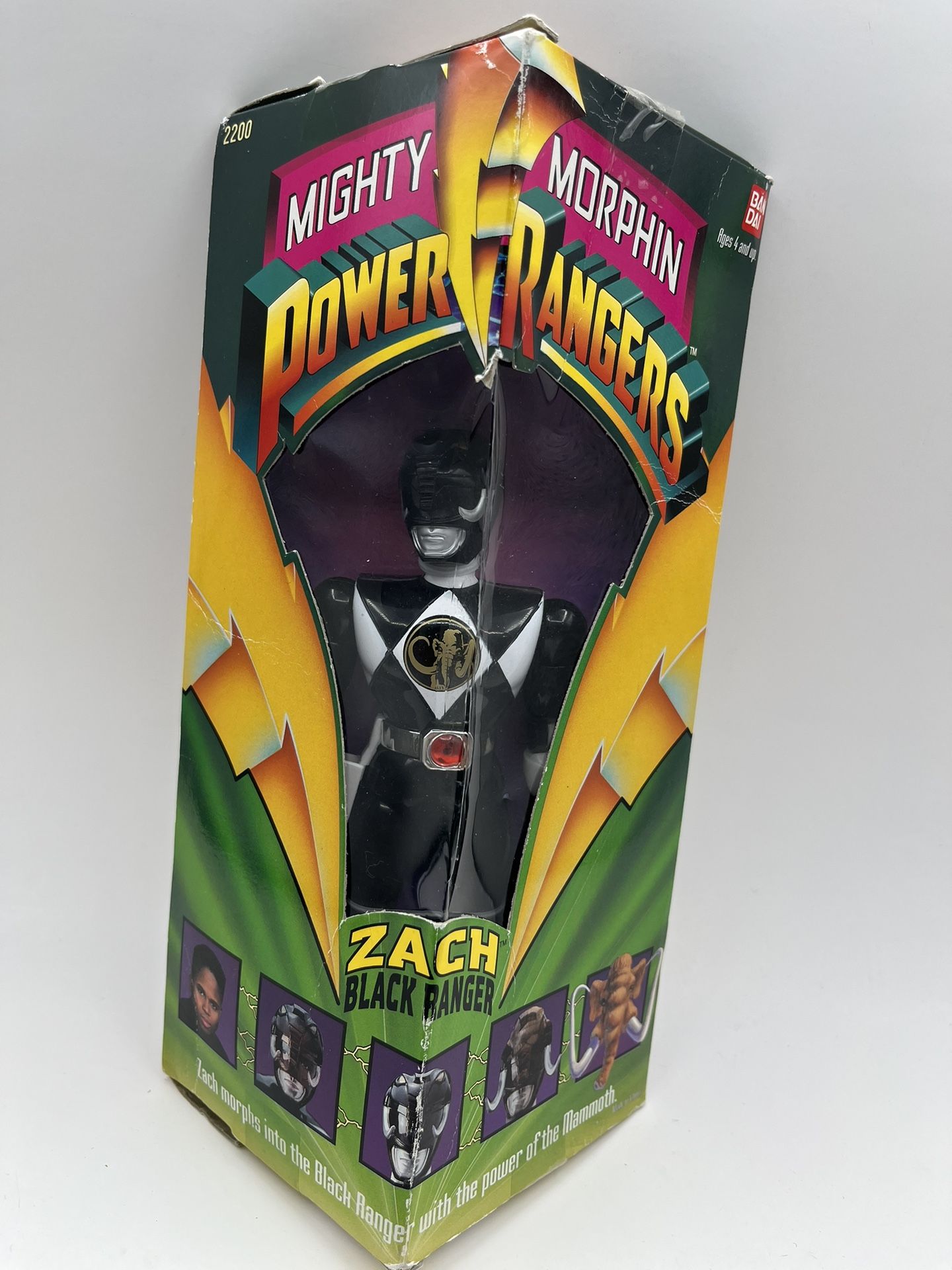 1993 Might Morphin Zach Black Ranger Action Figure. Power Ranger