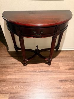 Wood Half Moon Table