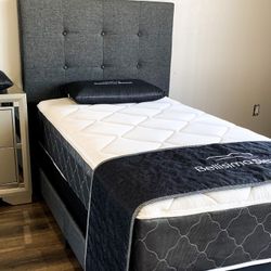 Brand New Twin Beds For Sale///Complete Bed Frame With New Mattress/Fast Delivery 