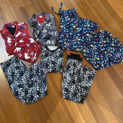Kids M-L Winter Pajama & Base Layer Sets Bundle 