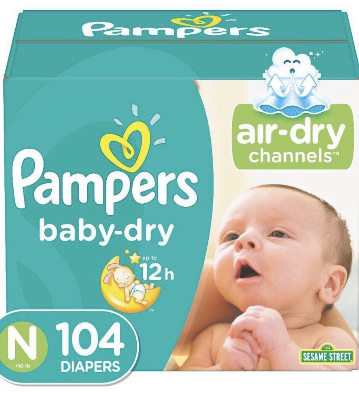 Pampers Baby Dry Diapers Super Pack Size Newborn - 104ct