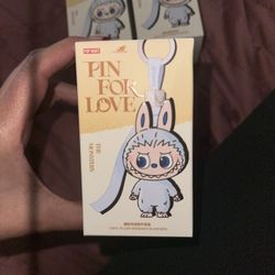 Labubu “Pin for Love” Keychain Set – Letters L, H, B – New in Box