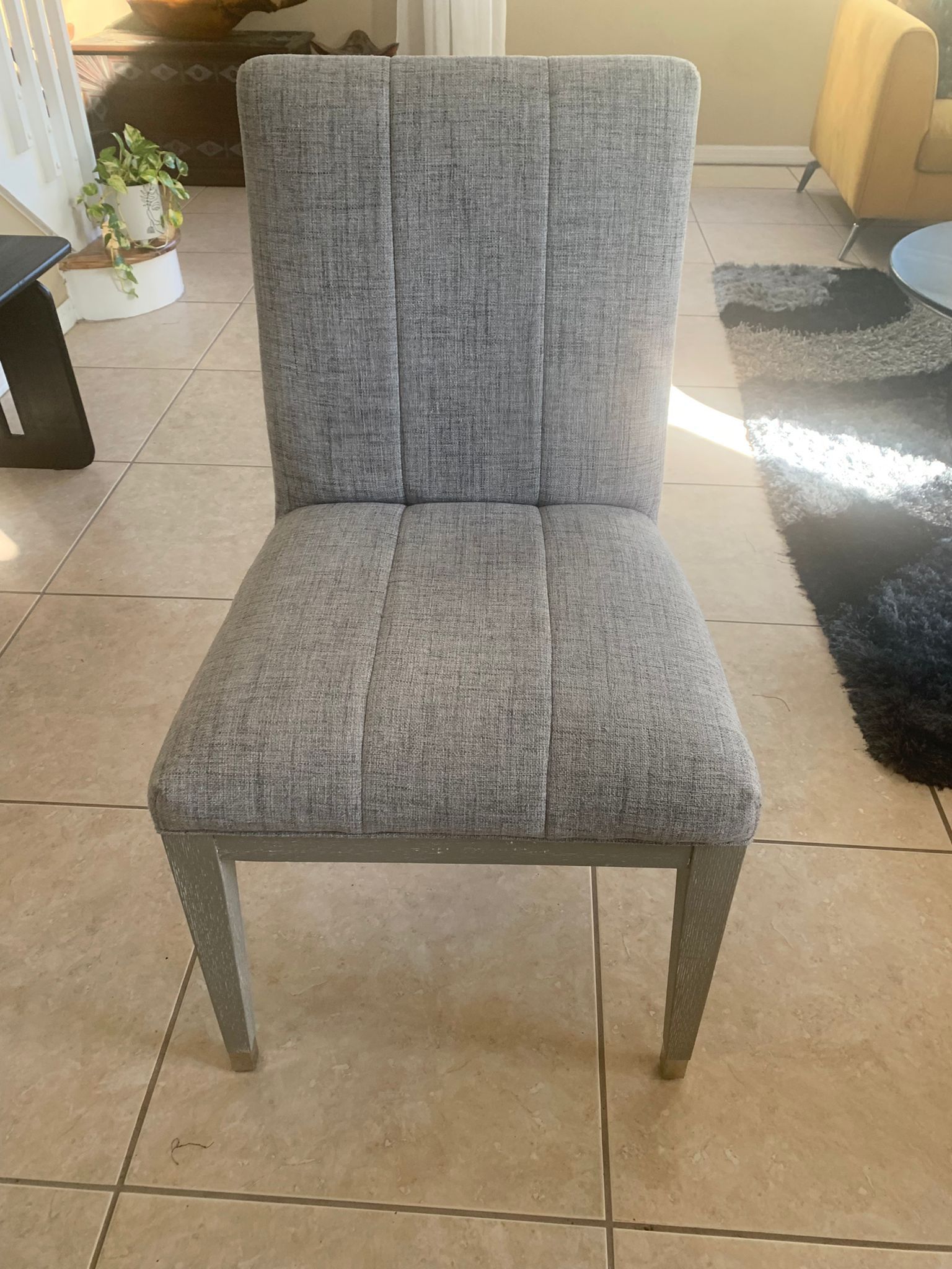 Set of Six Grey Dining Room Chairs with Bench imcluded