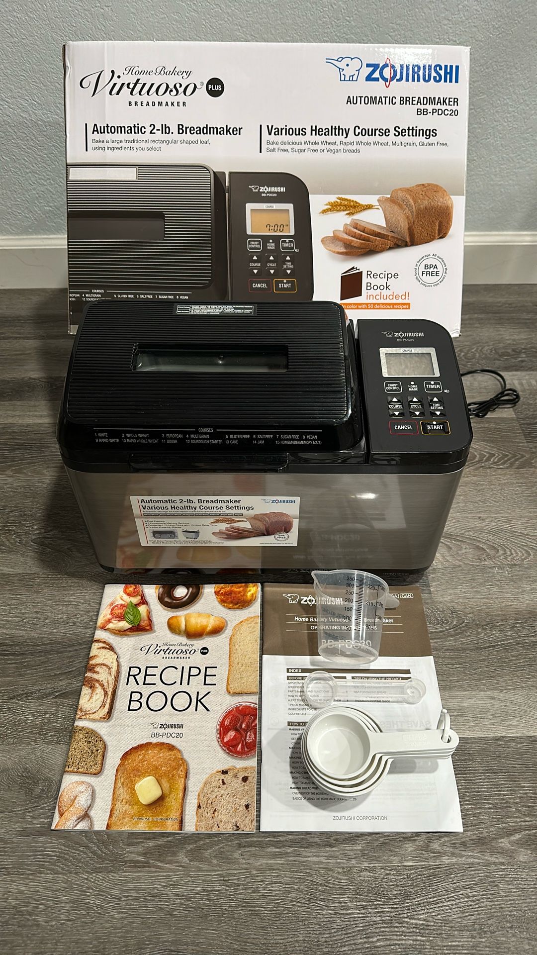 Zojirushi BB-PDC20 Home Bakery Virtuoso Plus Breadmaker, 2 lb. loaf of bread