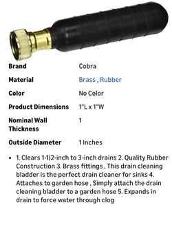 Drain Cleaner Bladder Medium Size