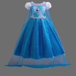 Blue & White Princess Dress  w/Removable Cape