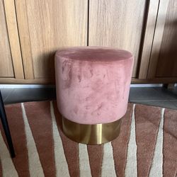 Pink and Gold Stool/Ottoman