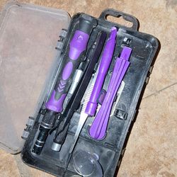 Screwdriver a bit set and 3 things toccheck car and 2 other things not sure about  use