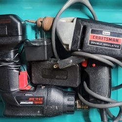 Two Craftsman 3/8" Drill One Battery Operated One Corded 