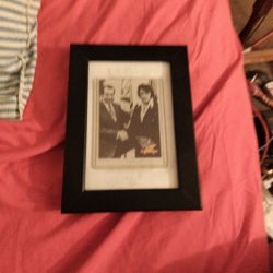 Elvis Card Framed With Nixon 5 X 7 