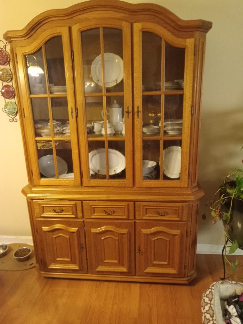 Curio Cabinet With China 