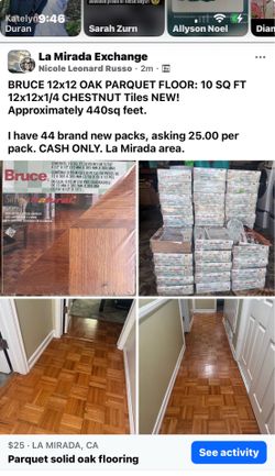 Real solid oak parquet flooring