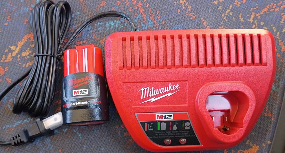 M12 12-Volt Lithium-Ion Compact Battery Pack 2.0Ah and Charger Starter Kit