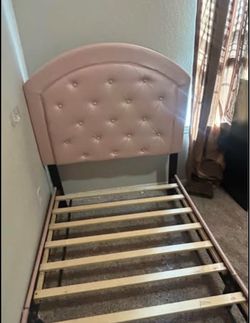 Pink Tufted Twin Bed Frame