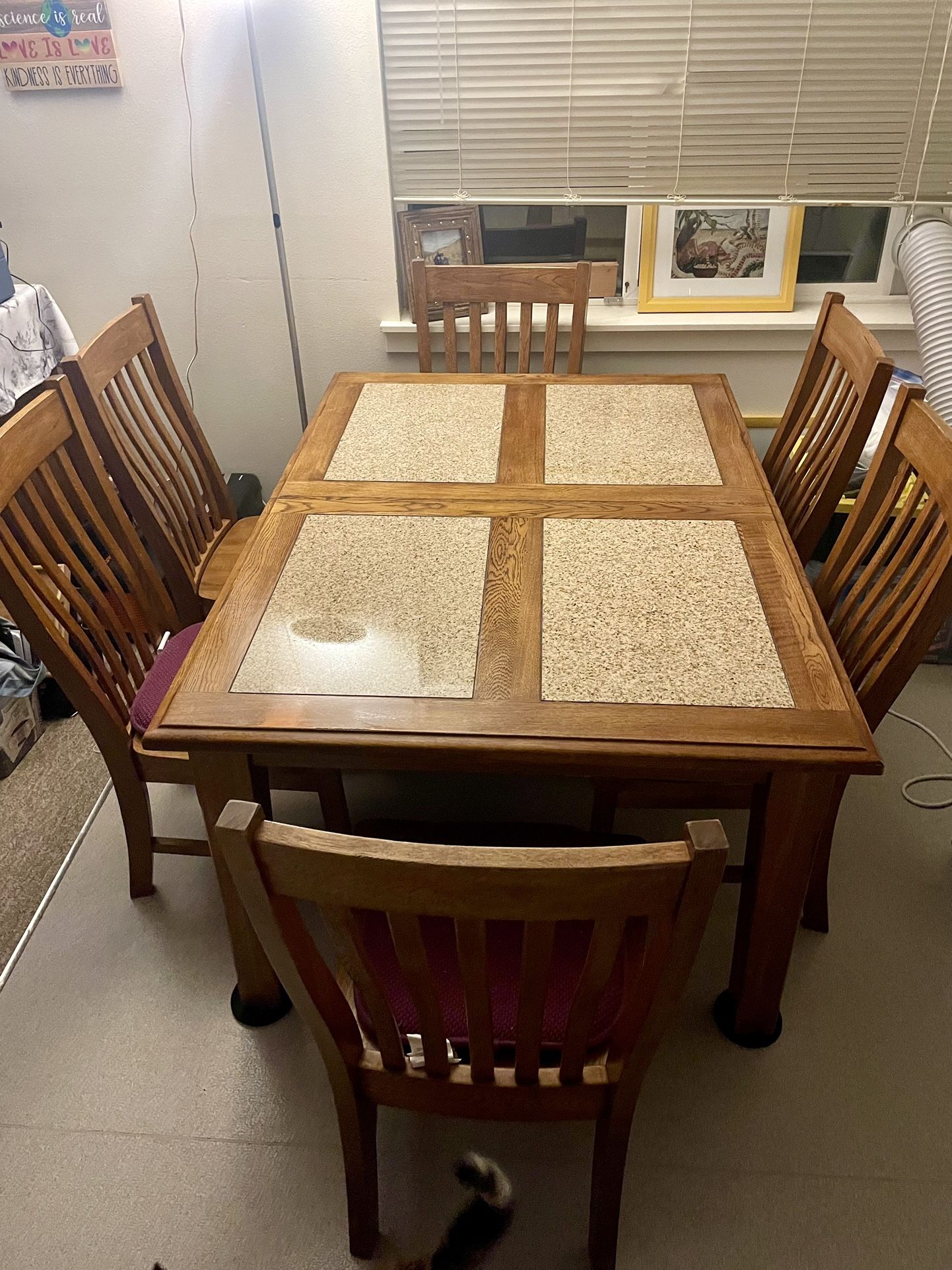 Solid Oak Table With chairs