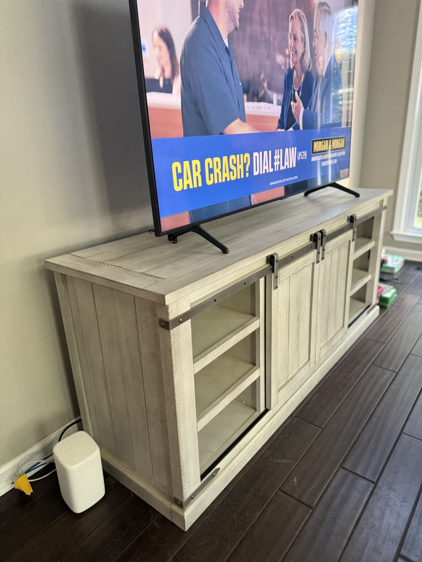 Entertainment/Console/TV Table With Barn Doors