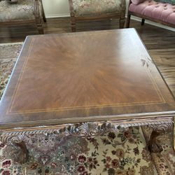 Solid Wood Engraved Coffee Table 