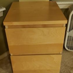 MALM Nightstand, Frame, Lamp, Glass Top On MALM Dresser