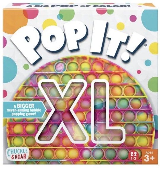 Pop It! XL 9 in-The Jumbo Never-Ending Bubble Popping Game, Tie Dye, Kids Fidget
