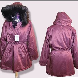 Torrid Nwt plus size 3X Purple Nylon Anorak Parka Coat  winter 