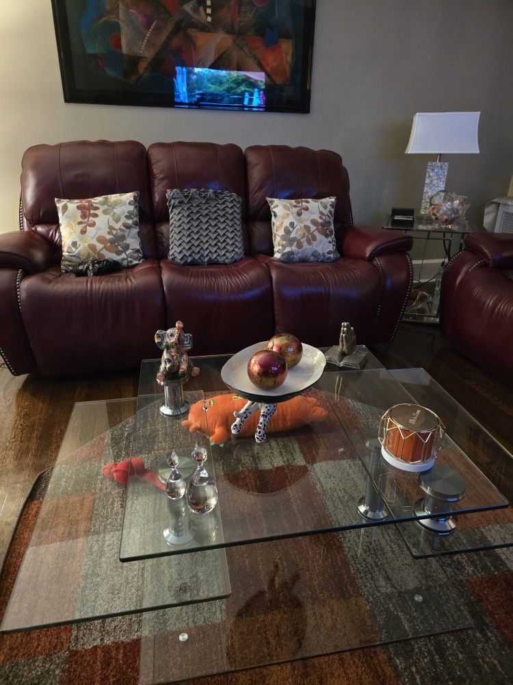 Leather Loveseat And Sofa