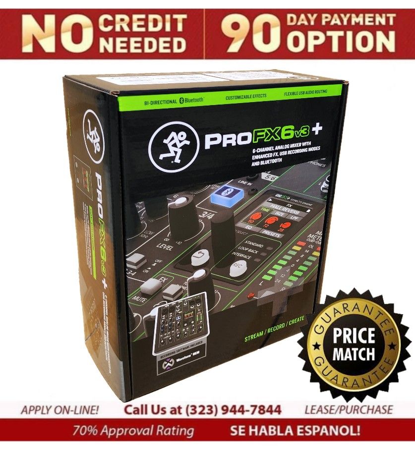 Mackie Compact 6 Channel Mixer FX Effects Bluetooth Studio Interface PROFX6v3+ 🚨 Payment Options Available 🚨 No Credit Needed 🚨