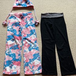 Children’s Place girls fleece yoga pants winter hat size 6-7