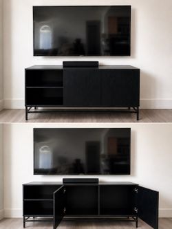 Modern Black Entertainment Center / TV Stand with Storage