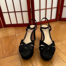 Schutz Black Platform Heels 
