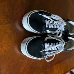 Vans, Size 9.5, Black And White 