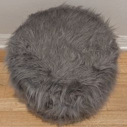 Grey Fur Stool