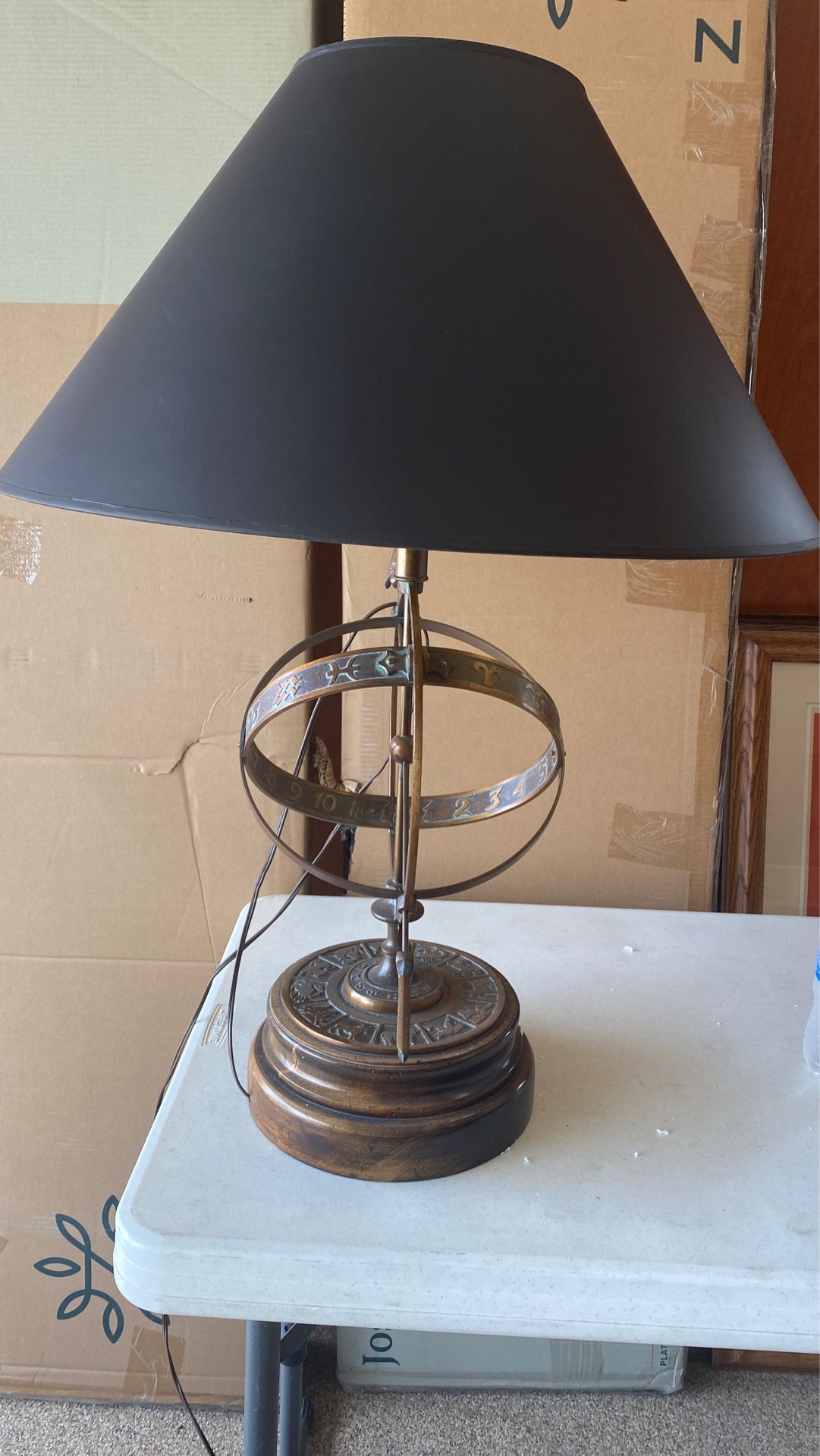 Zodiac copper lamp