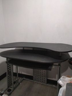 3 tier desk w/ keyboard pull out tray and monitor shelf, studio recording desk / Gaming desk / computer desk 3