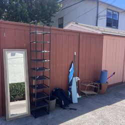 Free mirror, show rack, umbrella, shelves, and more