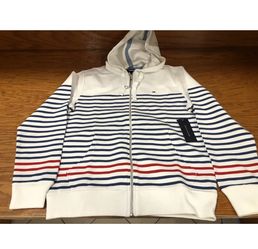 Tommy Hilfiger Hoodie Catalina White Blue Men Size Small