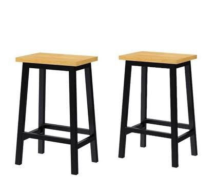 New Assembled Bar Stools, 25.6" Tall Set of 2 Bar Chairs, Kitchen Counter Stools with Footrests