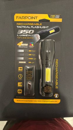 Farpiont Rechargeable Tactical Flashlight 350 Lumens
