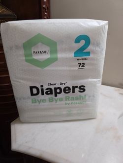 Parasol Clear + Dry Diapers Size 2, 72 Count