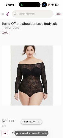 New -Plus Size  4- Lace Off-Shoulder Bodysuit - Torrid