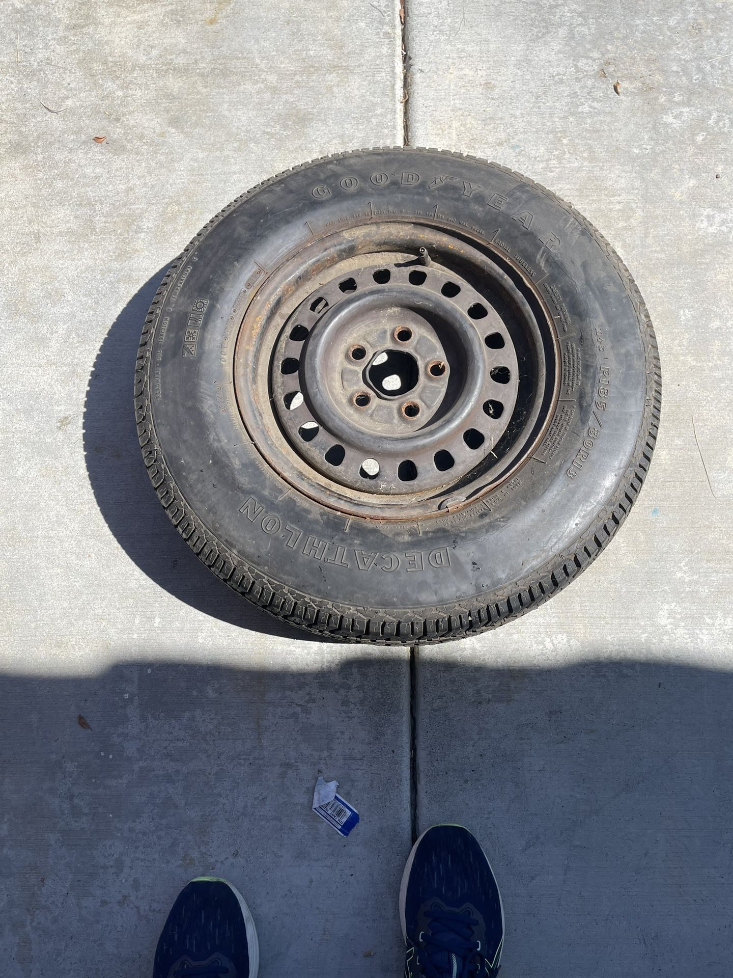 185/80/13 Goodyear Trailer Tire With Rim