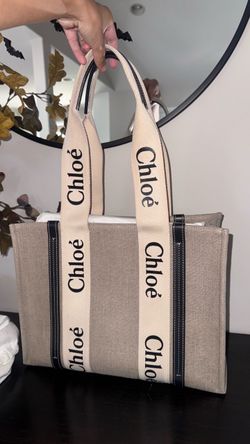 Chloé Woody Tote Bag in Linen